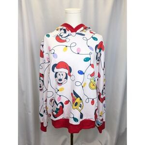 Disney Mickey Mouse Donald Duck Christmas Lights Hoodie‎ Sweatshirt Women Small